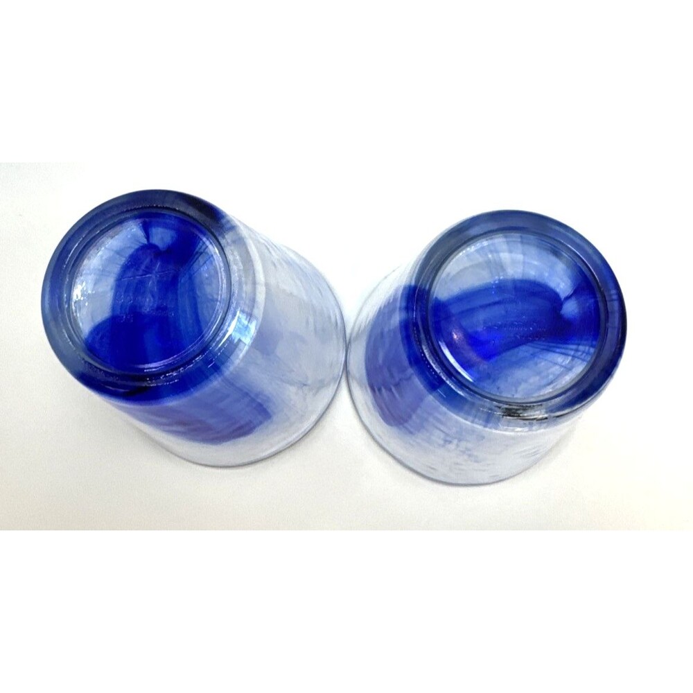 Bormioli Rocco Cobalt Swirl Glass Tumblers Italy (2) Whiskey Rocks glass - Picture 5 of 7